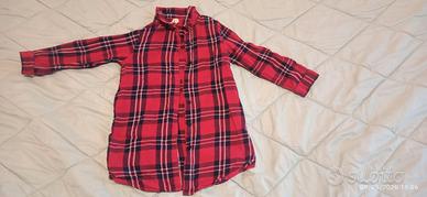 set 4 gonnelline + camicia a quadri bimba 5-6-7 an