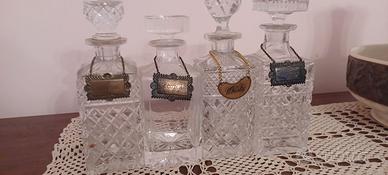 Quattro bottiglie per liquori vintage 