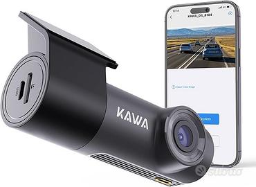 KAWA Dash Cam Auto 1296P, Mini Telecamera per Auto