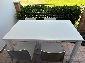 Tavolo da interno bianco 80x140+60