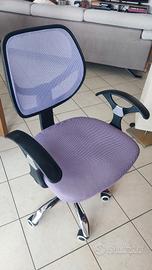 Sedia girevole e reclinabile CRUZ viola / malva