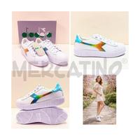 SNEAKERS D DIADORA 39 BIANCHE CON EFFETTO MULTICOL