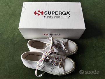 SCARPE SUPERGA 2750 LAMEW BIANCO n. 36