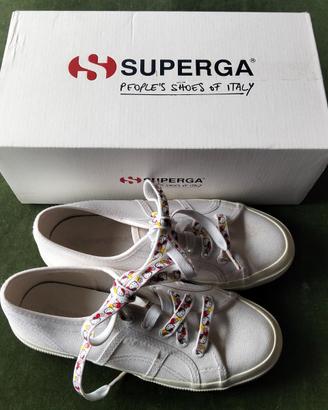 SCARPE SUPERGA 2750 LAMEW BIANCO n. 36