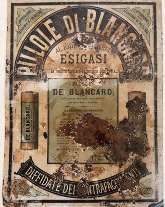 Insegna latta Pillole Blancard fine 800 farmacia