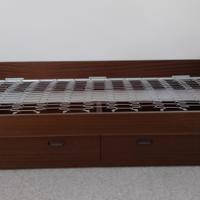 Letto singolo con cassetti design '70