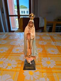 STATUA MADONNA DI FATIMA VINTAGE CON ROSARIO E COR