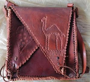 Borsa da tracolla lavorata a mano in cuoio