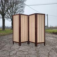 Paravento legno tessuto vintage