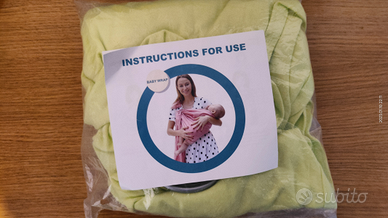 Fascia porta bebè ad anelli gialla