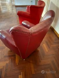 Poltrona vintage  Bergeré anni 50 bordeaux