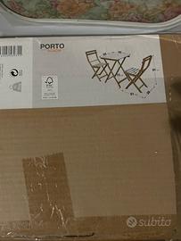 Set tavolino + 2 sedie pieghevoli - nuovo