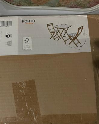 Set tavolino + 2 sedie pieghevoli - nuovo
