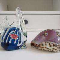 Lotto Pesce in vetro Vetro artistico e conchiglia