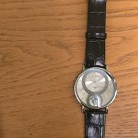 Orologio VENA artistico con cinturino in pelle ner
