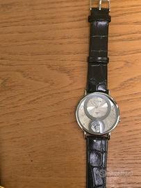 Orologio VENA artistico con cinturino in pelle ner