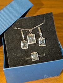 parure di gioielli in argento 925 e zirconi