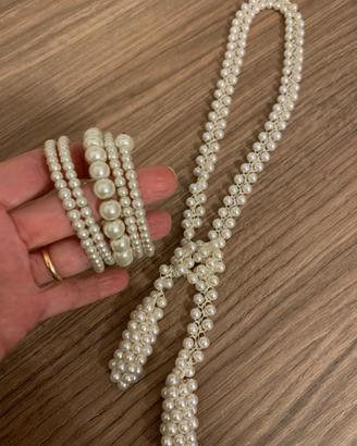 Collana di perle con bracciale
