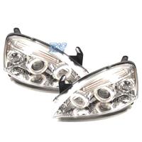 FARI PER OPEL CORSA C 00-06 ANGEL EYES FONDO CROMA