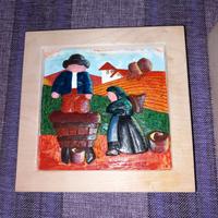 Quadretti in legno intagliato e dipinto