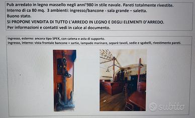 Liquidazione arredi PUB in stile marinaro anni'80