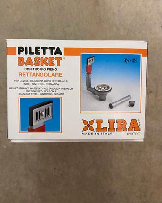 Piletta Basket per lavelli foro 90 e troppo pieno