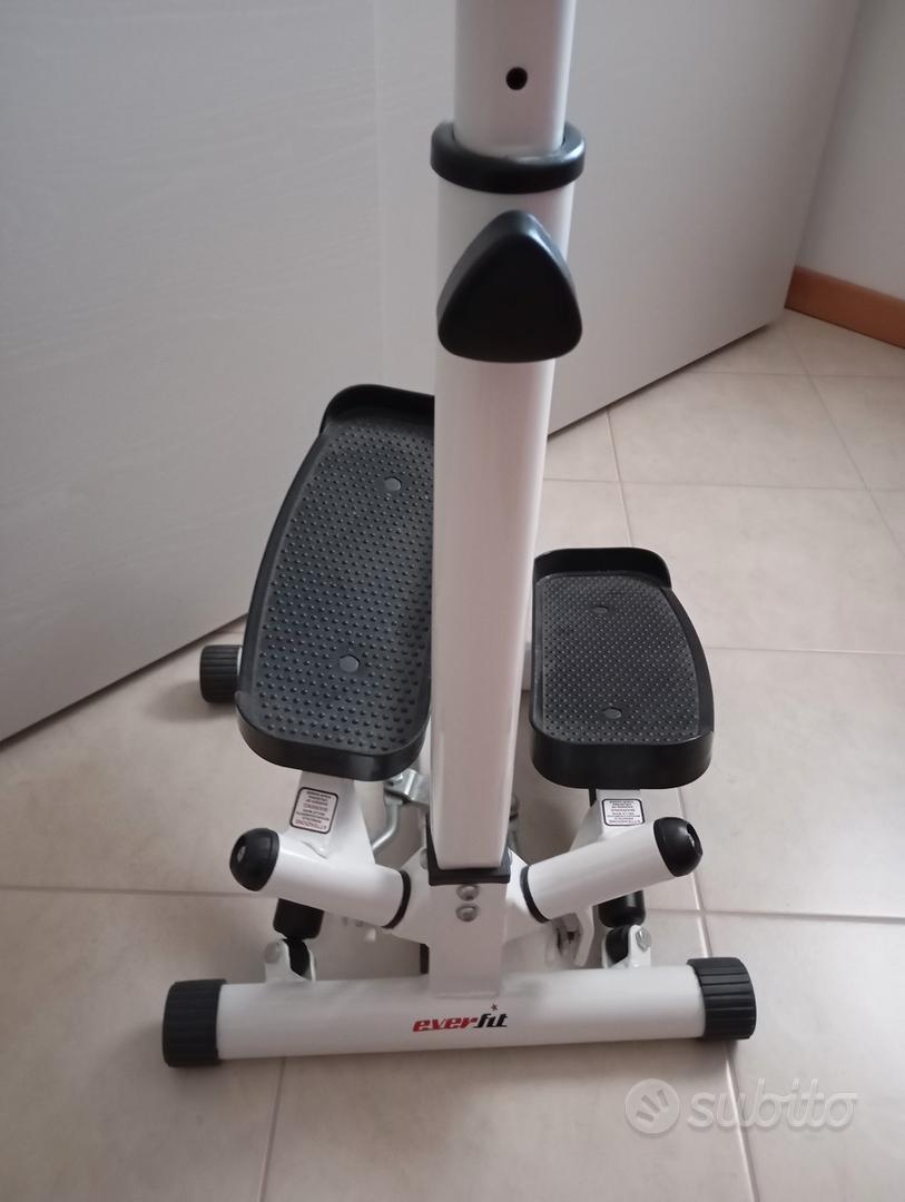 Stepper Step-Twist Everfit Con Manubrio - Attrezzo Fitness Per Gambe E Glutei, Peso Max 100 Kg, Dimensioni 66x48x106-124 Cm