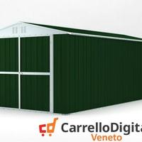 Box garage auto in Acciaio 327x611 verde scuro