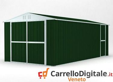Box garage auto in Acciaio 327x611 verde scuro