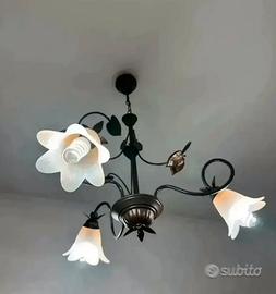 Lampadario rustico fiore