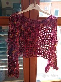 Maglia misto lana lavorazione a punto rete 