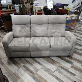 DIVANO 3 POSTI RECLINER GRIGIO ALCANTARA