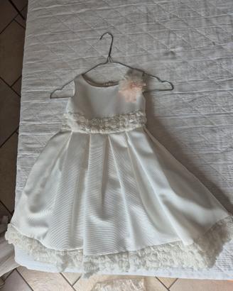 abito da cerimonia/damigella in piquet e tulle