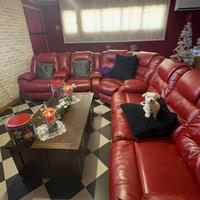 Divano 7 posti inclinabile in finta pelle