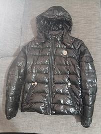 Moncler Piumino Nero Lucido con Cappuccio