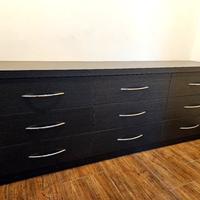 Cassettiera con 9 cassetti,nero 190×40cm
