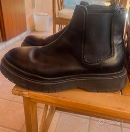 Stivali chelsea zara in pelle neri taglia 45