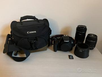Canon EOS 1300D + 18-55mm + 55-250mm + accessori