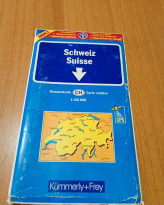 CARTINA STRADALE DELLA SVIZZERA VINTAGE ANNO 1997