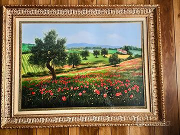 LORENZO SCOLAVINO - ORIGINALE - PAPAVERI E ULIVI