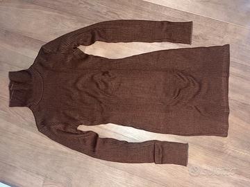 Vestito a costine marrone