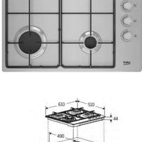 Piano cottura gas, quattro fuochi nuovo