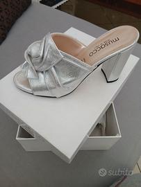 Ciabatta / sandalo donna color argento