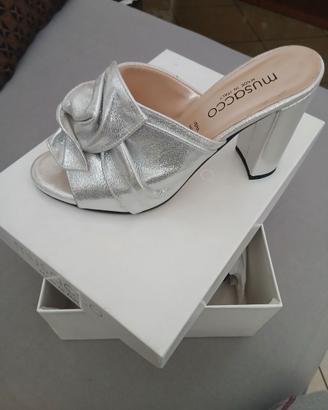 Ciabatta / sandalo donna color argento