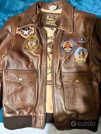Giubotto in vera pelle top gun stile aviatore