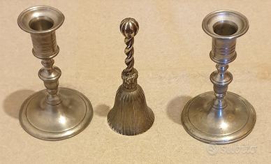 Candelieri più campanella in metallo marchiato