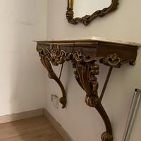 Consolle con specchio dorato