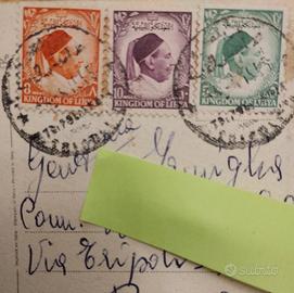 Affrancatura francobolli Kingdom of Libya 5 8 10 M