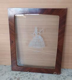 Anta vintage anni 50-60 di cristalliera con vetro 