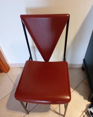 n.4 sedie design pelle 